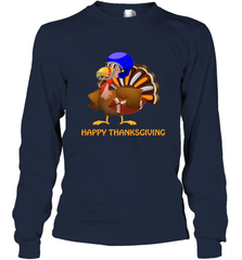 Cool Happy Thanksgiving Football Shirt Gobble Player Turkey Long Sleeve T-Shirt Long Sleeve T-Shirt - HHHstores