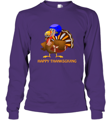 Cool Happy Thanksgiving Football Shirt Gobble Player Turkey Long Sleeve T-Shirt Long Sleeve T-Shirt - HHHstores