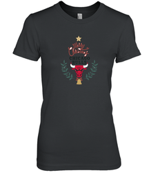NBA Chicago Bulls Logo merry Christmas gilf Women's Premium T-Shirt