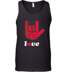Cute Love Hand Sign Heart Valentines Day Retro Vintage Top Men's Tank Top Men's Tank Top - HHHstores