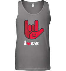 Cute Love Hand Sign Heart Valentines Day Retro Vintage Top Men's Tank Top Men's Tank Top - HHHstores