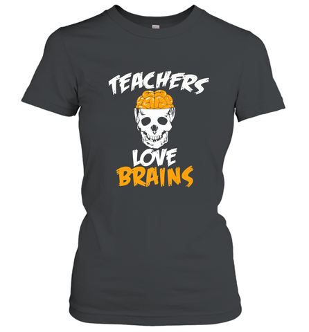 Teachers Love Brains funny Halloween Zombie Women's T-Shirt Women's T-Shirt / Black / S Women's T-Shirt - HHHstores