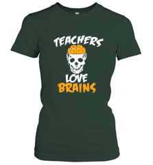 Teachers Love Brains funny Halloween Zombie Women's T-Shirt Women's T-Shirt - HHHstores