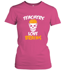 Teachers Love Brains funny Halloween Zombie Women's T-Shirt Women's T-Shirt - HHHstores