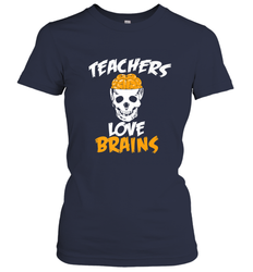 Teachers Love Brains funny Halloween Zombie Women's T-Shirt