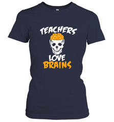 Teachers Love Brains funny Halloween Zombie Women's T-Shirt Women's T-Shirt - HHHstores