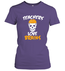 Teachers Love Brains funny Halloween Zombie Women's T-Shirt Women's T-Shirt - HHHstores