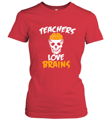 Teachers Love Brains funny Halloween Zombie Women's T-Shirt Women's T-Shirt - HHHstores