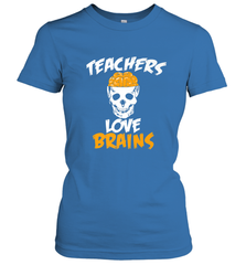 Teachers Love Brains funny Halloween Zombie Women's T-Shirt Women's T-Shirt - HHHstores
