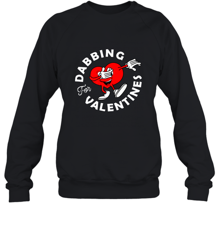 Dabbing Heart For Valentine's Day Art Graphics Heart Gift Crewneck Sweatshirt Crewneck Sweatshirt / Black / S Crewneck Sweatshirt - HHHstores