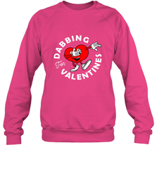 Dabbing Heart For Valentine's Day Art Graphics Heart Gift Crewneck Sweatshirt Crewneck Sweatshirt - HHHstores
