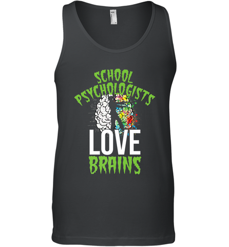 School Psychologists Love Brains Halloween Teacher Men's Tank Top Men's Tank Top / Black / XS Men's Tank Top - HHHstores
