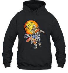 Skeleton Riding T Rex Funny Halloween Hooded Sweatshirt