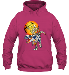 Skeleton Riding T Rex Funny Halloween Hooded Sweatshirt Hooded Sweatshirt - HHHstores