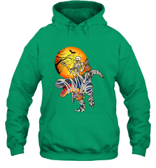 Skeleton Riding T Rex Funny Halloween Hooded Sweatshirt Hooded Sweatshirt - HHHstores
