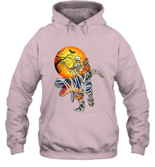 Skeleton Riding T Rex Funny Halloween Hooded Sweatshirt Hooded Sweatshirt - HHHstores