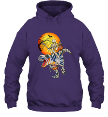 Skeleton Riding T Rex Funny Halloween Hooded Sweatshirt Hooded Sweatshirt - HHHstores