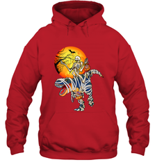 Skeleton Riding T Rex Funny Halloween Hooded Sweatshirt Hooded Sweatshirt - HHHstores