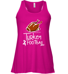 Turkey And Football Thanksgiving Day Football Fan Holiday Gift Women's Racerback Tank Women's Racerback Tank - HHHstores