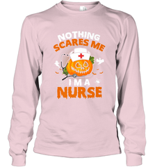 Nurse Halloween Gifts Nothing Scares Me I Am A Nurse Long Sleeve T-Shirt Long Sleeve T-Shirt - HHHstores