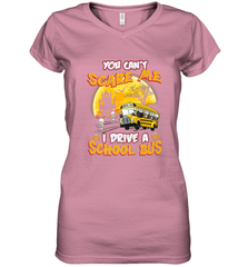 You Can't Scare Me I Drive School Bus Halloween Gift Women's V-Neck T-Shirt Women's V-Neck T-Shirt - HHHstores