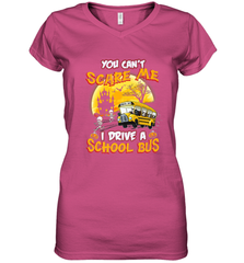 You Can't Scare Me I Drive School Bus Halloween Gift Women's V-Neck T-Shirt Women's V-Neck T-Shirt - HHHstores