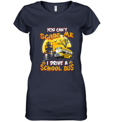 You Can't Scare Me I Drive School Bus Halloween Gift Women's V-Neck T-Shirt Women's V-Neck T-Shirt - HHHstores