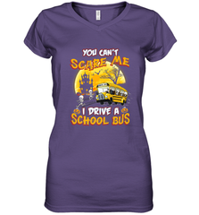You Can't Scare Me I Drive School Bus Halloween Gift Women's V-Neck T-Shirt Women's V-Neck T-Shirt - HHHstores