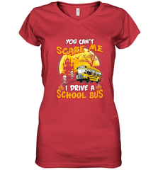 You Can't Scare Me I Drive School Bus Halloween Gift Women's V-Neck T-Shirt Women's V-Neck T-Shirt - HHHstores