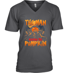 Mens Halloween Fun Dad The Man Behind Pumpkin Gift Men's V-Neck Men's V-Neck - HHHstores