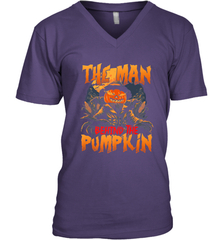 Mens Halloween Fun Dad The Man Behind Pumpkin Gift Men's V-Neck Men's V-Neck - HHHstores