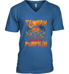 Mens Halloween Fun Dad The Man Behind Pumpkin Gift Men's V-Neck Men's V-Neck - HHHstores