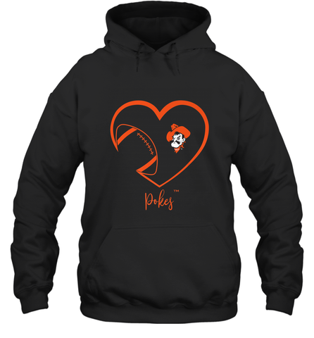 Oklahoma State Cowboys Football Inside Heart  Team Hooded Sweatshirt Hooded Sweatshirt / Black / S Hooded Sweatshirt - HHHstores