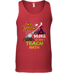 My Broom Broke So Now I Teach Math Funny Halloween Men's Tank Top Men's Tank Top - HHHstores