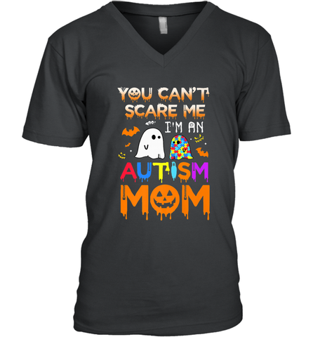 You Can't Scare Me I'm An Autism Mom Ghost Awareness Funny Men's V-Neck Men's V-Neck / Black / S Men's V-Neck - HHHstores