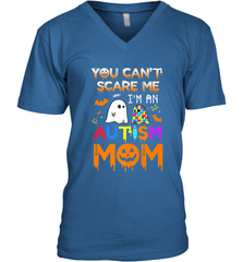 You Can't Scare Me I'm An Autism Mom Ghost Awareness Funny Men's V-Neck Men's V-Neck - HHHstores
