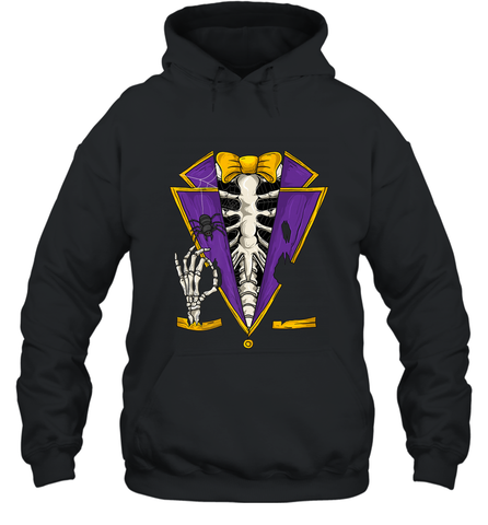 Skeleton Tuxedo Suit Halloween Costume Bones Hooded Sweatshirt Hooded Sweatshirt / Black / S Hooded Sweatshirt - HHHstores