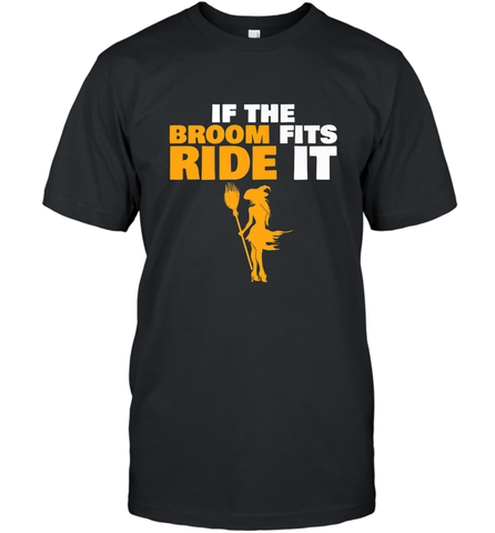 If the broom fits, ride it funny Halloween Witch Men's T-Shirt Men's T-Shirt / Black / S Men's T-Shirt - HHHstores