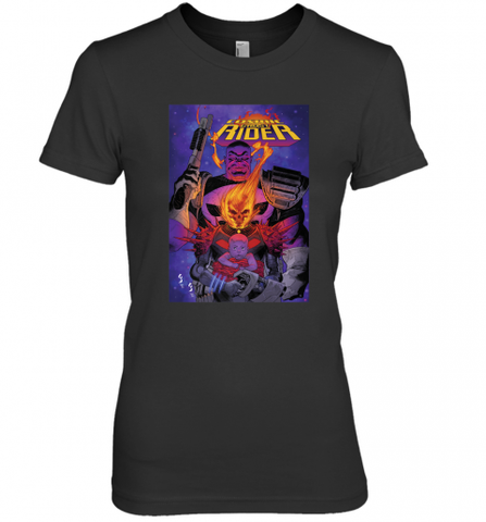Marvel Ghost Rider Baby Thanos Comic Cover Women's Premium T-Shirt Women's Premium T-Shirt / Black / XS Women's Premium T-Shirt - HHHstores