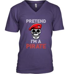 Pretend I'm A Pirate Tee Funny Halloween Party Costume Gift Men's V-Neck Men's V-Neck - HHHstores