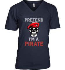 Pretend I'm A Pirate Tee Funny Halloween Party Costume Gift Men's V-Neck Men's V-Neck - HHHstores