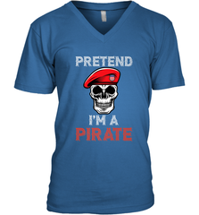 Pretend I'm A Pirate Tee Funny Halloween Party Costume Gift Men's V-Neck Men's V-Neck - HHHstores