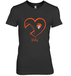 Oklahoma State Cowboys Football Inside Heart  Team Women's Premium T-Shirt