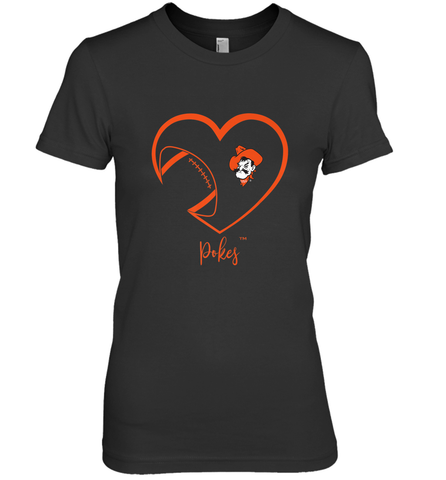 Oklahoma State Cowboys Football Inside Heart  Team Women's Premium T-Shirt Women's Premium T-Shirt / Black / XS Women's Premium T-Shirt - HHHstores