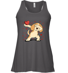 Dog Dabbing Heart For Valentine's Day Art Graphics Gift Women's Racerback Tank Women's Racerback Tank - HHHstores