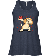 Dog Dabbing Heart For Valentine's Day Art Graphics Gift Women's Racerback Tank Women's Racerback Tank - HHHstores