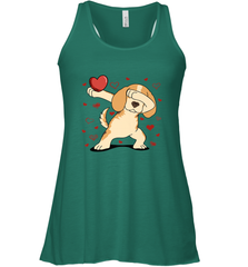 Dog Dabbing Heart For Valentine's Day Art Graphics Gift Women's Racerback Tank Women's Racerback Tank - HHHstores