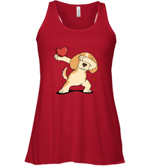 Dog Dabbing Heart For Valentine's Day Art Graphics Gift Women's Racerback Tank Women's Racerback Tank - HHHstores