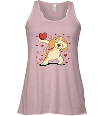Dog Dabbing Heart For Valentine's Day Art Graphics Gift Women's Racerback Tank Women's Racerback Tank - HHHstores