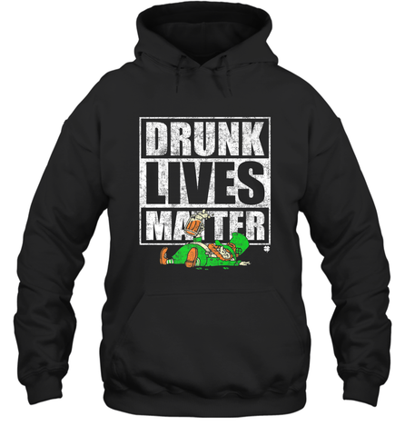 Drunk Lives Matter Leprechaun St Patricks Day Hooded Sweatshirt Hooded Sweatshirt / Black / S Hooded Sweatshirt - HHHstores